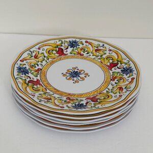 Sur La Table Floreale Melamine Salad / Dessert Plates 9" Set of 6